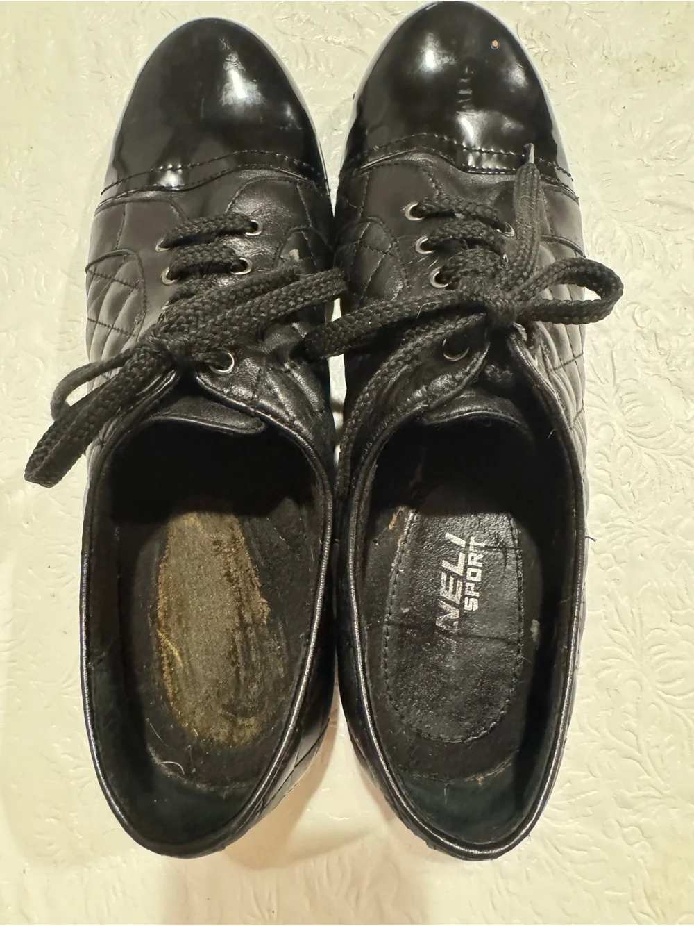 Vaneli Sport Quilted patent leather sneakers